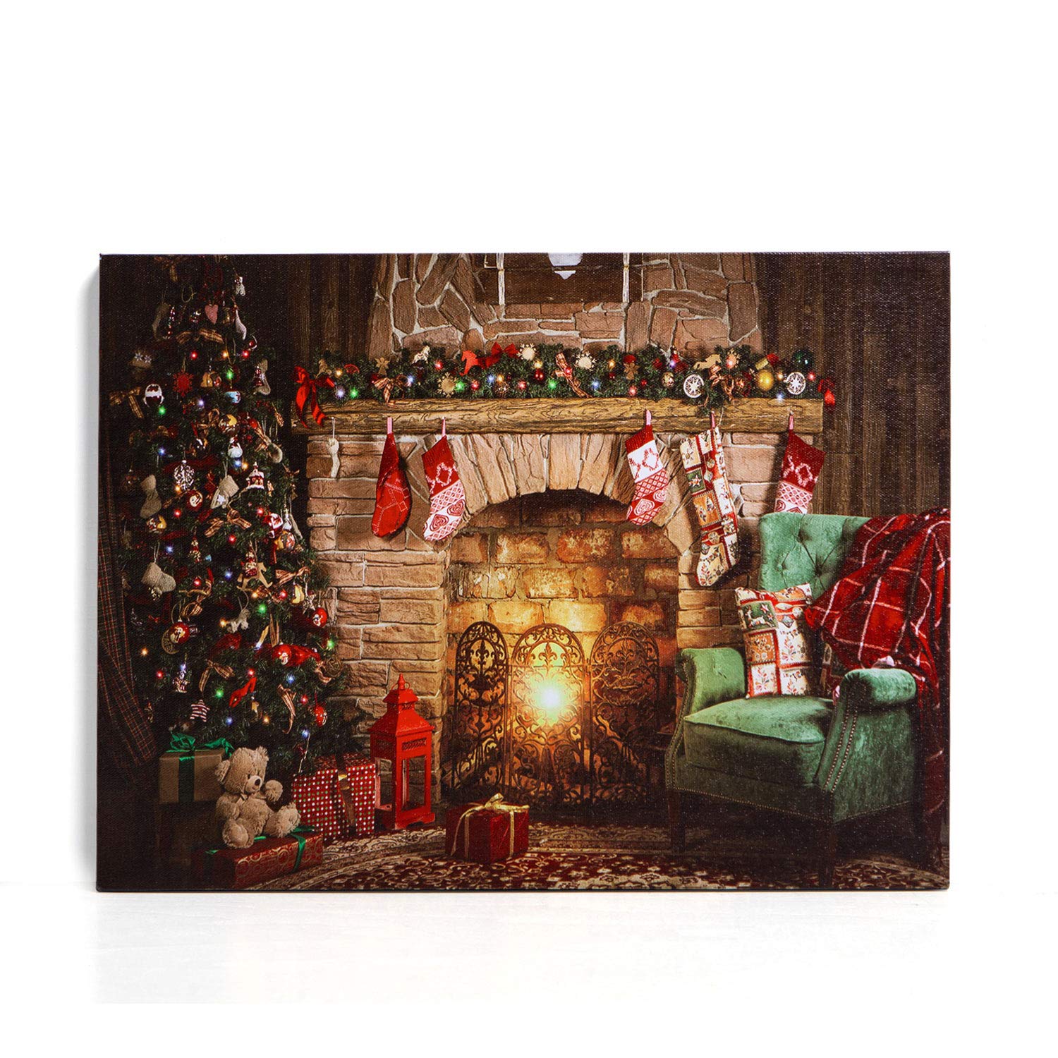 NIKKY HOME LED Christmas Canvas Prints Light Art Christmas Wall Decoration