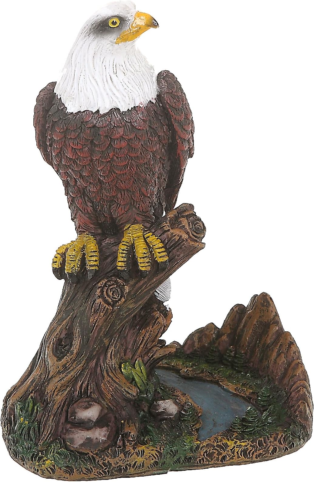 Indian Handicrafts Resin Sitting Eagle on Branch Figurine