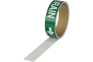 Brady 20463 Economy Pipe Markers-to-Go, B-736, 1" Height X 8" Width, White on Green Self-Sticking-Plastic Film, Legend "Roof 