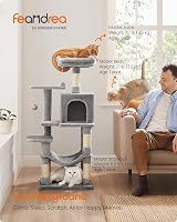 Feandrea Cat Tree Tower 112 cm Multi-Level Plush Condo with 4 Scratching Posts view 3