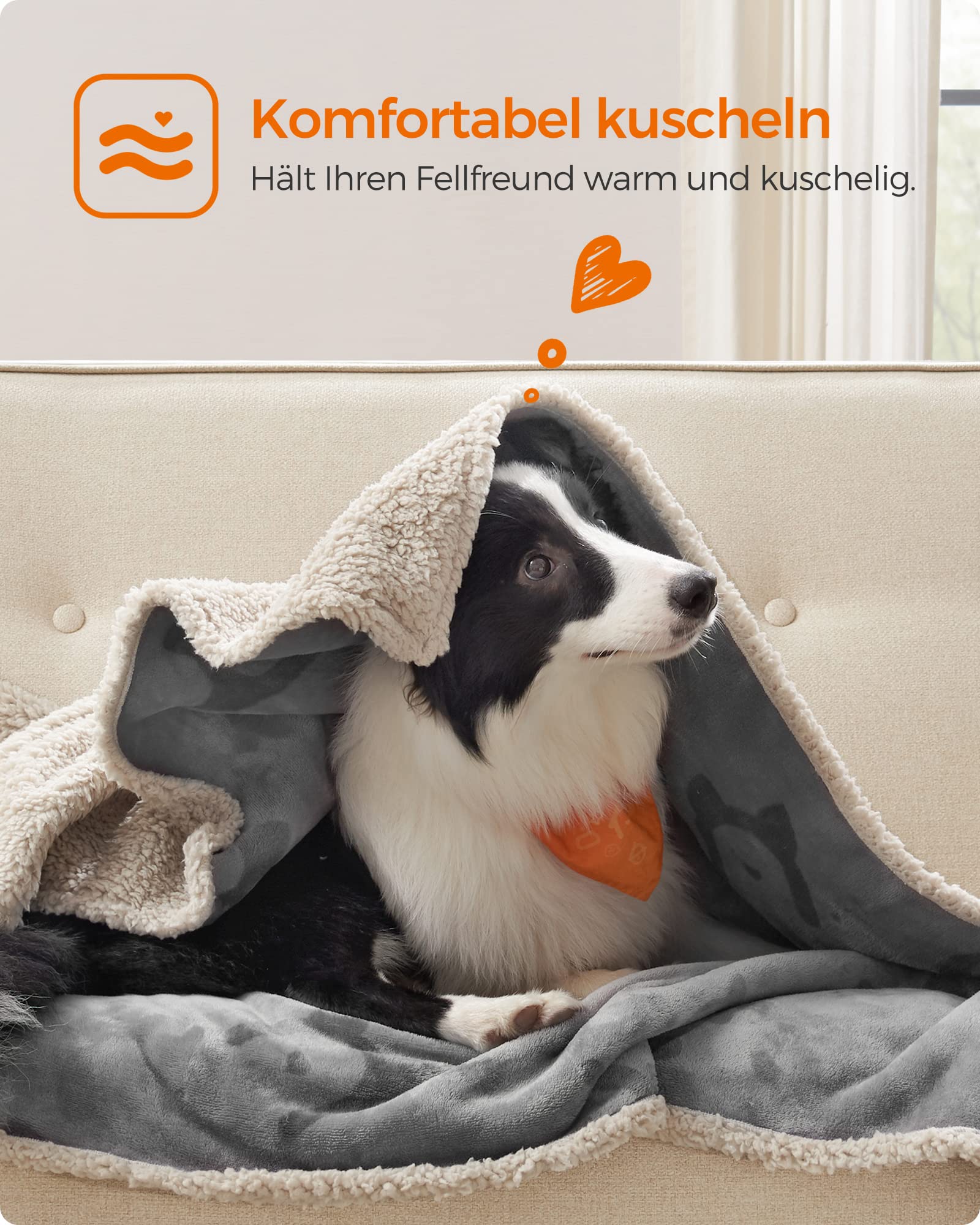 Feandrea wasserdichte Hundedecke, Sherpa Fleece, XL, 127 x 152,4 cm 4