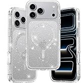 DecoReco - Glitter Magnetic Case for iPhone 17 Pro Max - The Shiniest Glitter Ever for Women and Girls - [Compatible with Magsafe] - Clear
