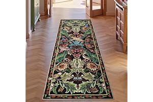 nesrt Runner Rug for Hallway 2x6, Washable Non Slip Soft Boho Floral Kitchen Laundry Rug with Rubber Backing, Low Pile Carpet