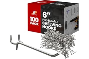 Online Best Service 100 Pack PEG Board Pegboard Shelving Hooks 6" Length Wholesale Lot