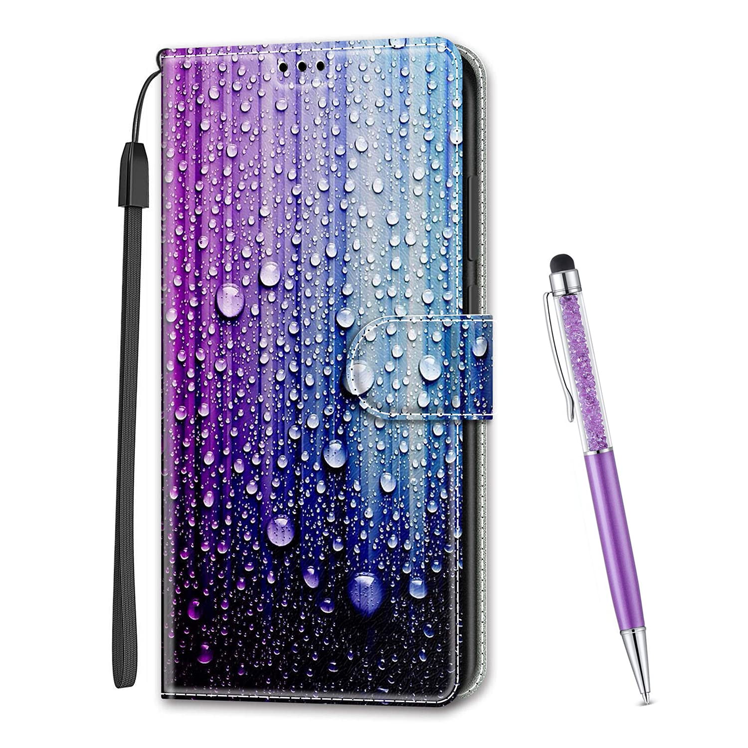 MadBee Compatible with iPhone 11 Case 6.1 Inch, Full Body Colorful Pattern Design Flip Magnetic Detachable PU Leather Wallet Case Cover for iPhone 11 (Water Drop A) — image 1