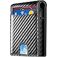 2025 Wallet for Men - RFID Blocking [Functional & Practical] Bifold Slim Minimalist Credit Card Holder Pop Up Wallet Metal Case with Cash Slot, Front Pocket with ID Window, Gift Boxed (Carbon Fiber)