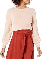 ASTR the label Women's Sorbet Solid Long Sleeve Fuzzy Sweater