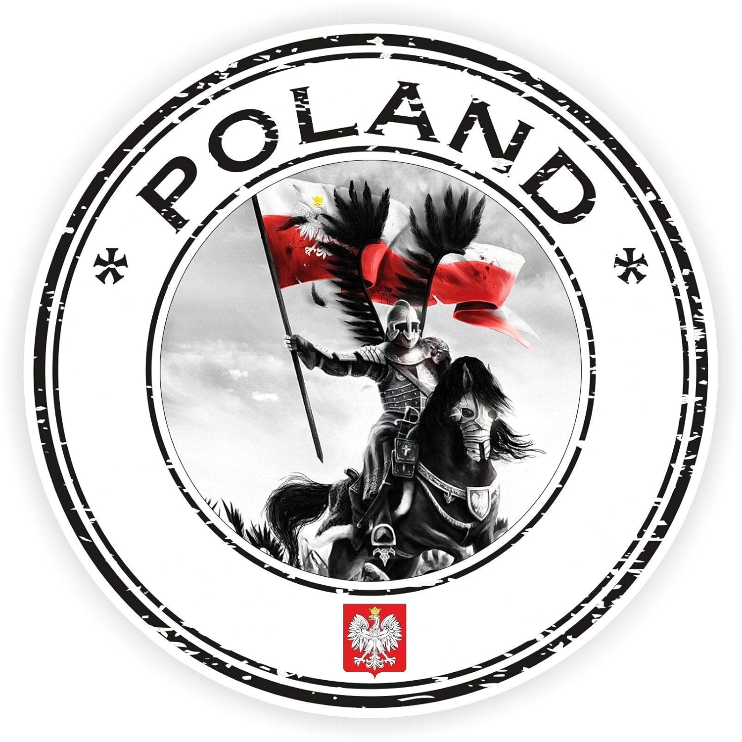 Tiukiu Polonia # 03 Sello Adhesivo Redondo Bandera para portátil ...