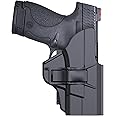 OWB Holster for S&W M&P Shield/Shield Plus, Forefinger Release Holster for Smith and Wesson MP 2.0 Shield 9mm/.40 3.1'' Barrel, Tactical Outside Waistband Open Carry Paddle Belt Holster, Right-Hand