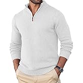 Sailwind Men's Quarter Zip Knit Texture Sweater Casual Long Sleeve Pullover Chunky Sweaters
