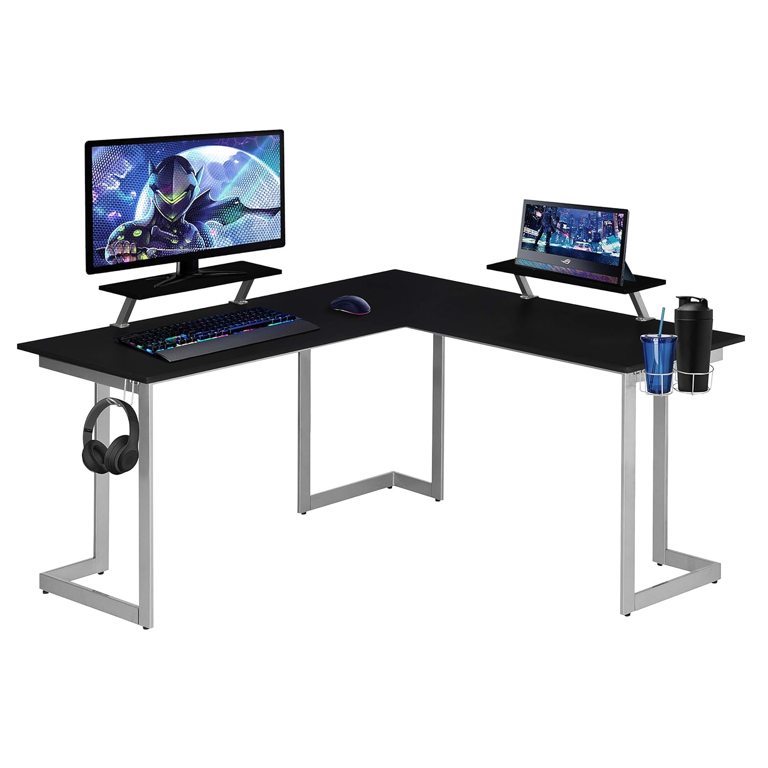 Best l shape gaming desk with shelves