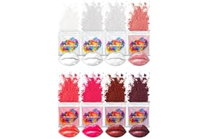 MARBLERS Lip Safe Mica Powder Colorant Set [MLBB 8 Color Set] |Cosmetic | Epoxy Resin Pigment | Dye | Non-Toxic, Vegan, Cruelty-Free | Lip Gloss, Nails, Body Butter, Bath Bomb, Candle & Soap Making