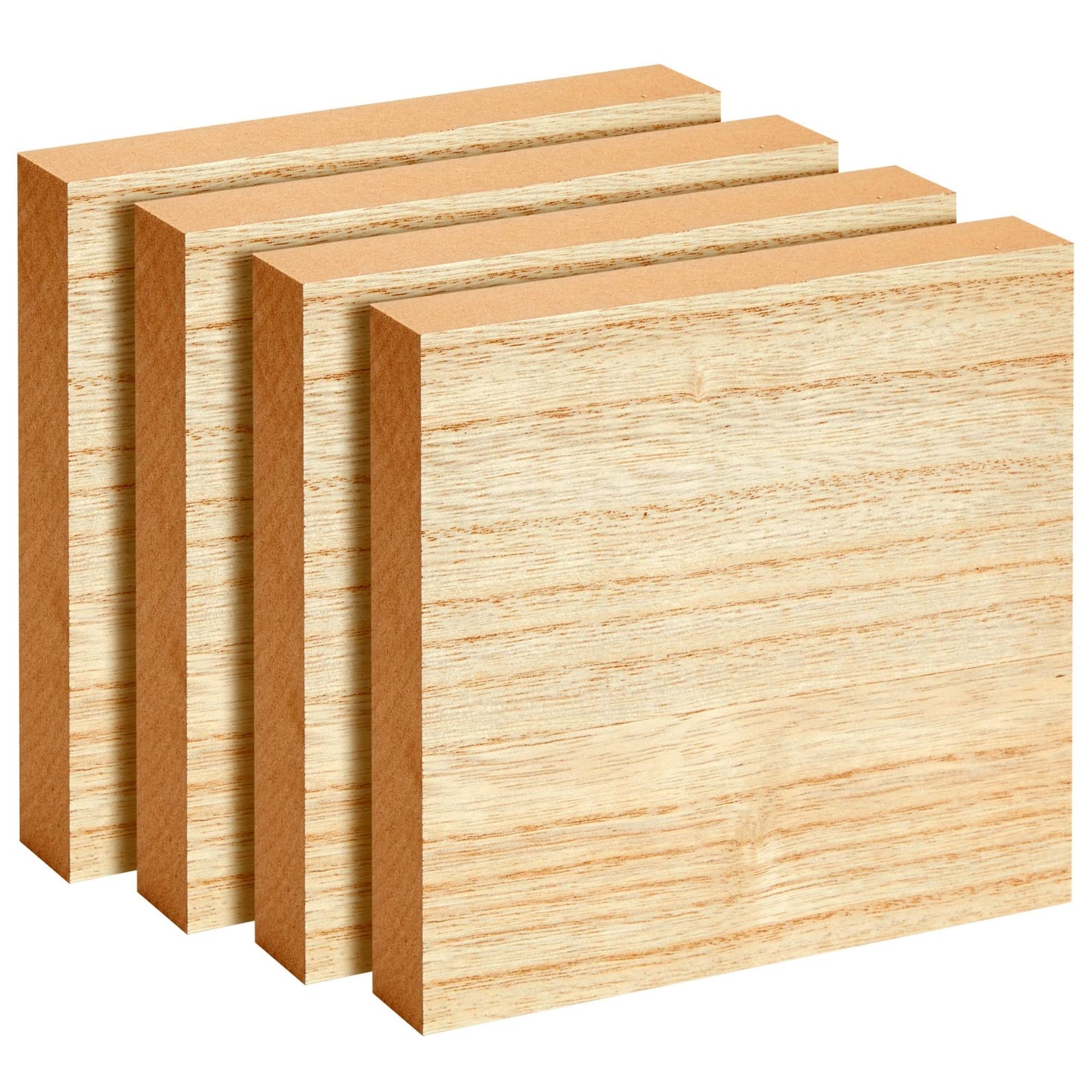 Bright Creations Unfinished MDF Wood Squares for Crafts, Wooden Blocks, 1 Inch Thick (6x6 in, 4 Pack) - Wood Blocks - Wooden Squares for Crafts