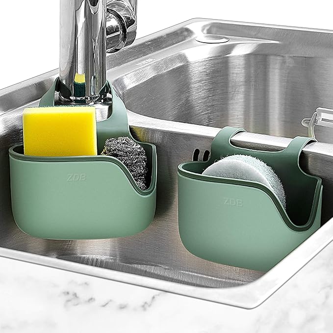 Sink Caddy + Dish Washing Sponge Kitchen Sink Sponge Holder, Plastic