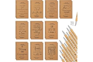 Fuutreo 40 Pcs Christian Gift Bible Verse Prayer Journals Bible Pens Inspirational Religious Notebook Mini Scripture Pocket Notepad Easter Gifts for Church Men Women Mother's Day (Classic Style)
