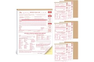 10 Pcs 8.5x11inch 2-in-1 Driver Log Books for Truckers Dot Log Book Driver Vehicle Inspection Report Log Books with Detail Ba