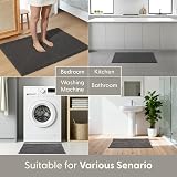 KEPLIN Non-Slip Microfibre Bath Mat 50x80cm Grey Soft Plush view 8