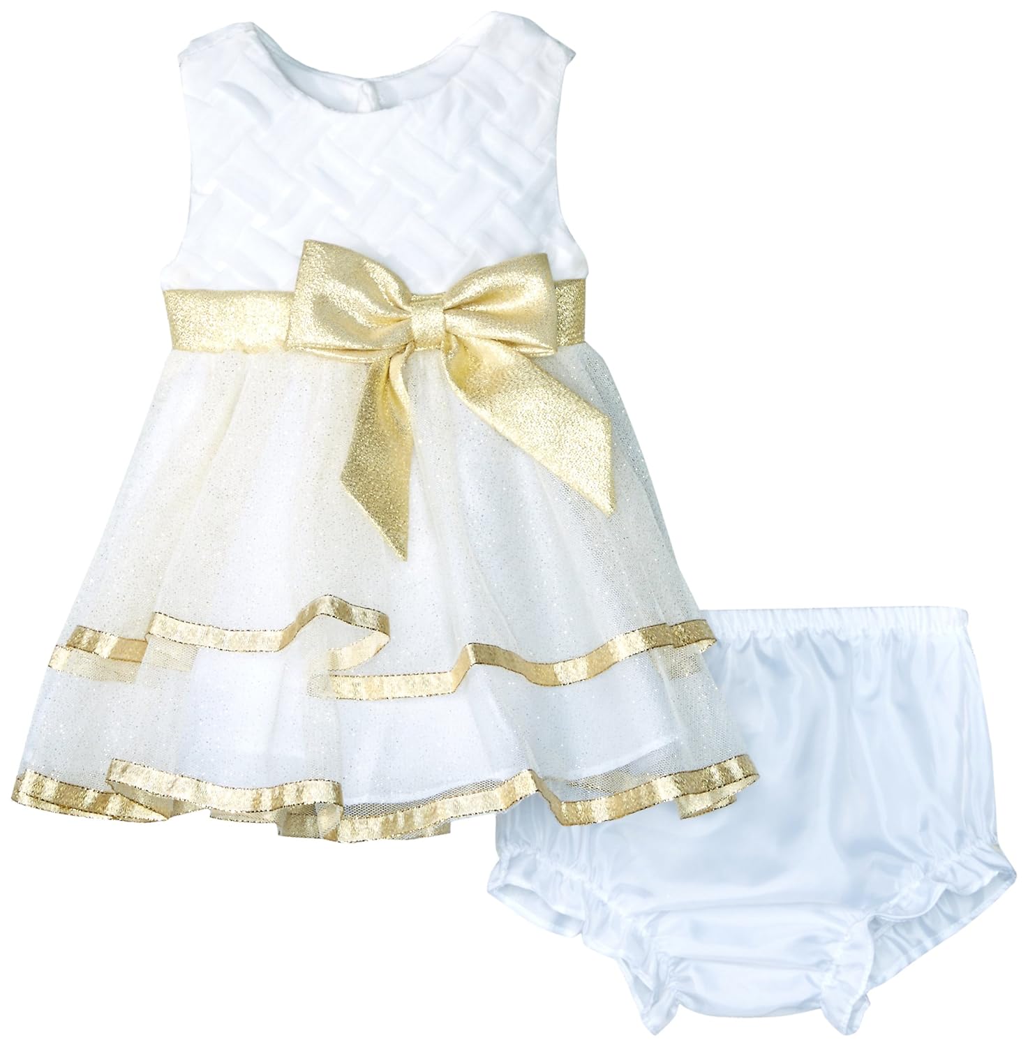 gold newborn dress