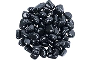 ZAICUS 1lb Black Tourmaline Tumbled | Polished Crystals Healing | Natural Stones | Feng Shui | Chakra Balancing | Good Luck | Reiki Gift | Home Decor