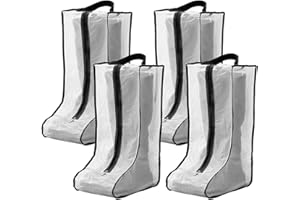 MABAHON 4pcs Shoe Bags for Travelling, Portable Nylon Long Boots Shoe Bag, XL Waterproof Easily Cleaned Shoes Storage Bags wi