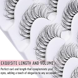 KSYOO Cat Eye Lashes Wispy Natural Look, D Curl