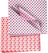 ASTARON Valentine's Wax Paper Sheets 100 Pcs 25x35 cm Heart Patterns