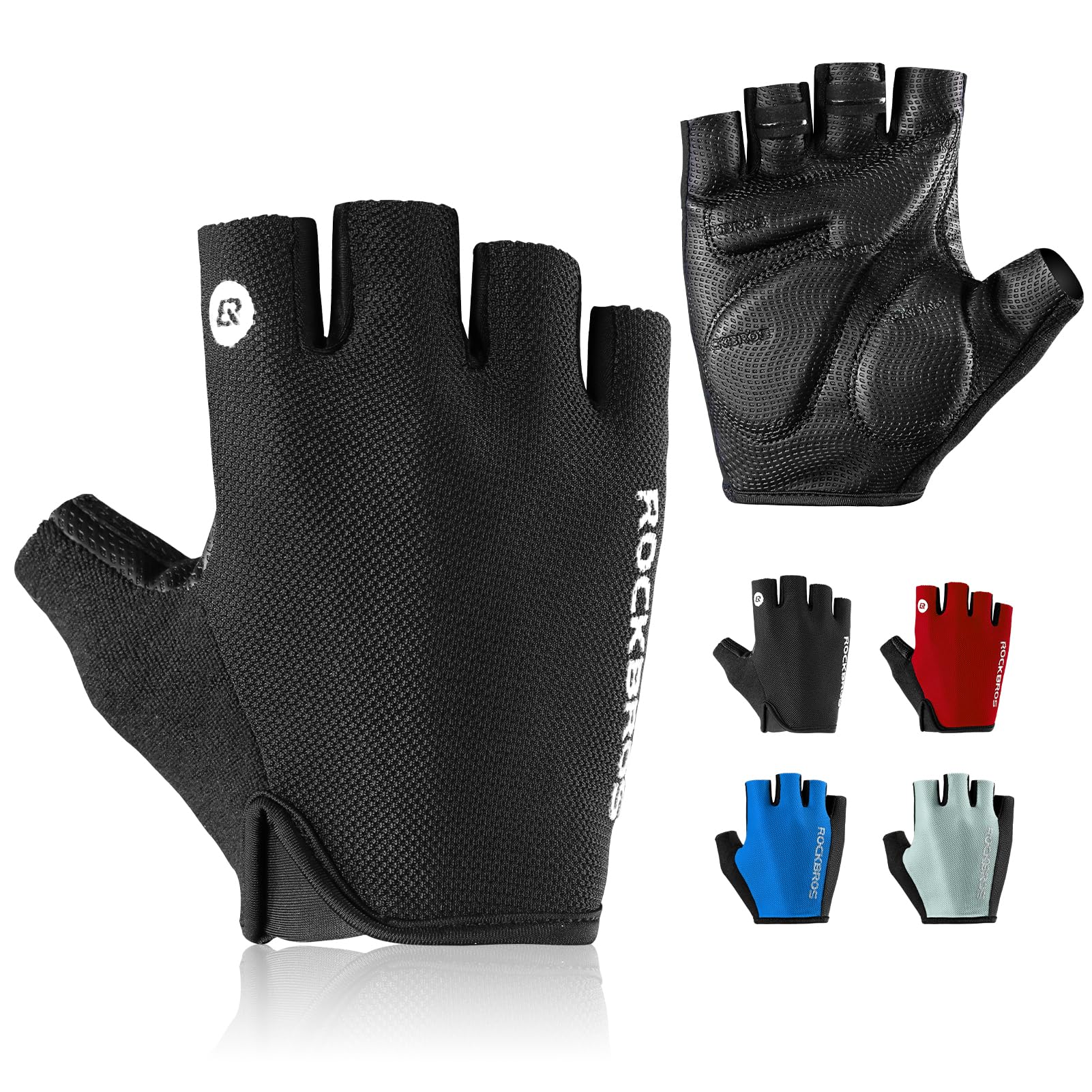 Photo 1 of ROCKBROS Cycling Gloves for Men Women - Breathable Bike Gloves - Half Finger Gloves for Daily Cycling Workout Outdoor Sports