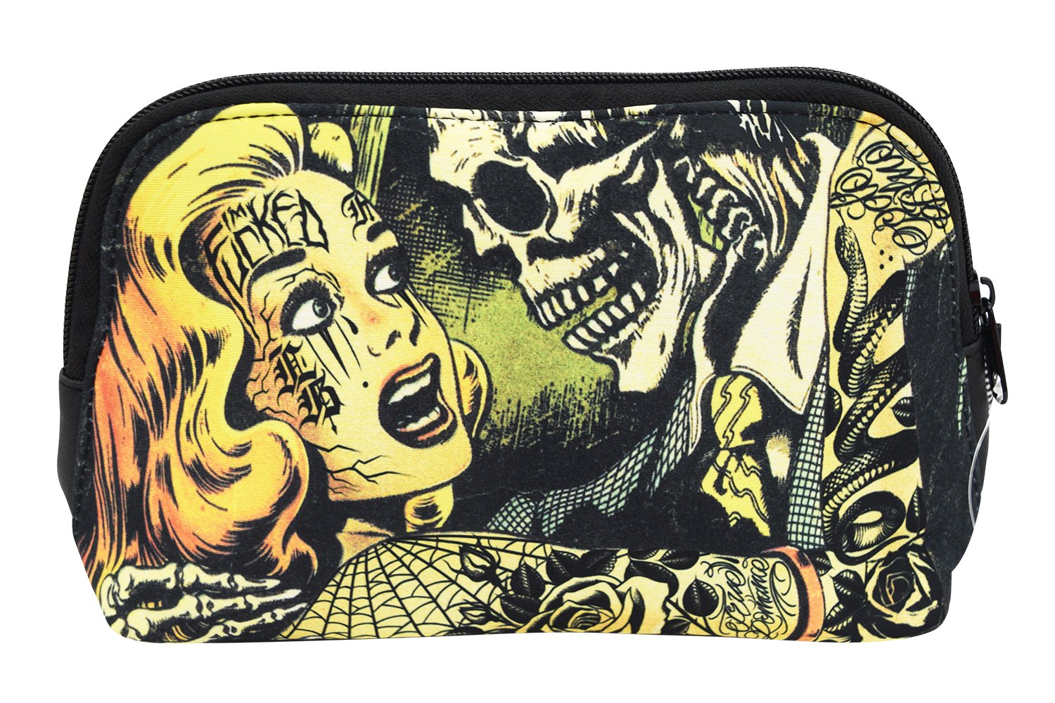 Liquorbrand Horror B Movie Cartoon Art Travel Pouch Cosmetic Bag by Liquorbrand
