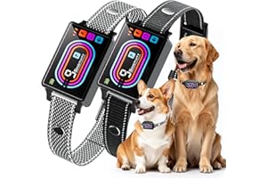 OTK Dog Bark Collar 2 Pack, Smart Bark Collars for Dogs 5–130 lbs, Upgraded Anti Bark Training Collar with Beep, Vibration & Shock, 9 Sensitivity Levels, 5 Training Modes, Rechargeable & IPX7 Waterproof