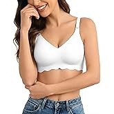 Avidlove Wireless Bras for Women Seamless Bralette Full Coverage Bra V Neck Tshirt Brassiere
