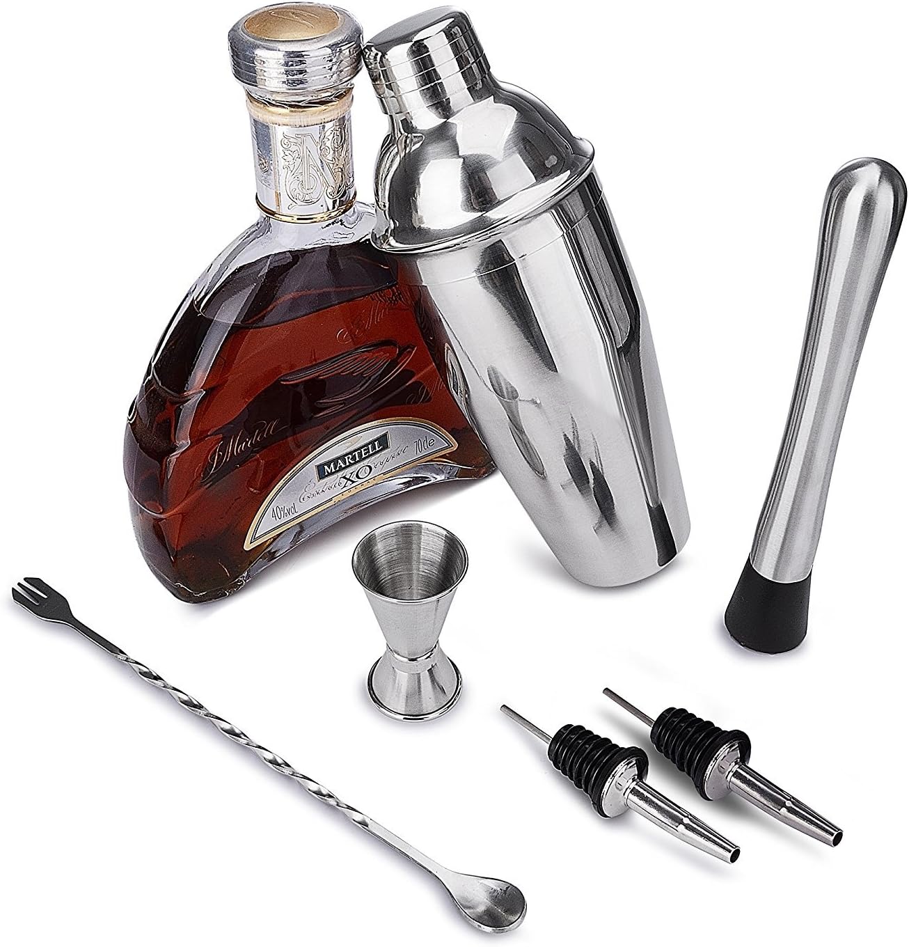 7teiliges Premium Edelstahl Bar Shaker & Cocktail Mixing Set inkl