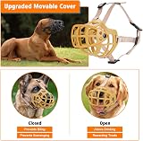 Ownpets Adjustable Dog Muzzle with Movable Cover Beige Large to Small Breeds view 4