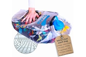 Scrubba Waterclear Wash Bag Portable Washing Machine - New Water Inlet/Outlet for easy rinsing - Manual Portable Washer for Travel, Camping, Laundry, Baby Clothes - Travel Essentials, Gift - 6.9 oz