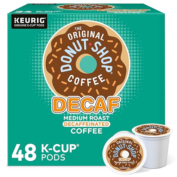 THE ORIGINAL DONUT SHOP DECAF KEURIG SINGLE-SERVE K-CUP PODS, MEDIUM ROAST COFFEE, 48 COUNT