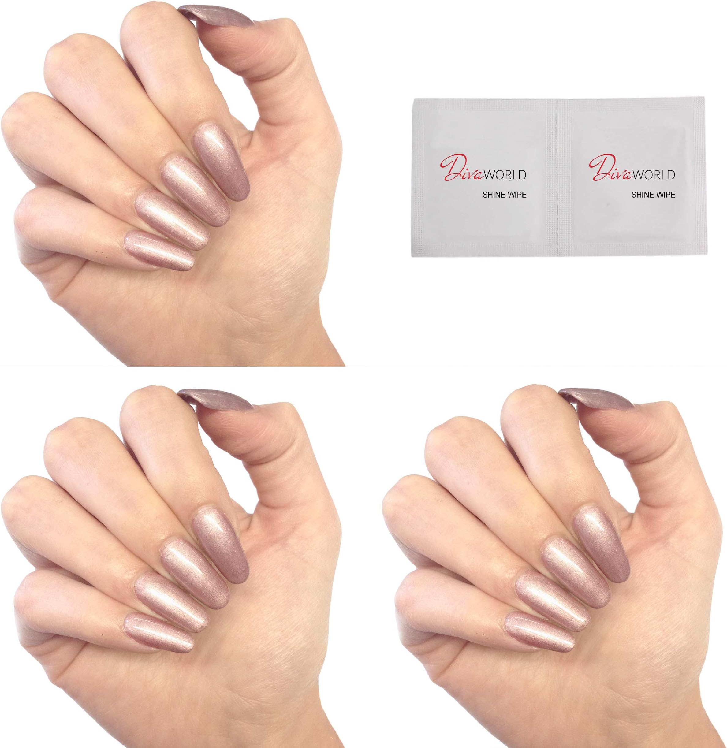 Bluesky COPPER ROSE Nail Polish - UV/LED Soak Off Gel Nail Polish 10ml + 2 Diva World ® Shine Wipes for FREE