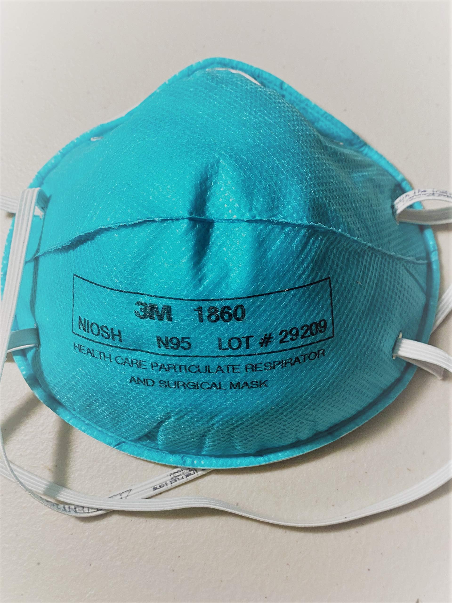 3M 1860 N95 NIOSH Approved Health Care Particulate Respirator and Medical Surgical FaceMask (20)