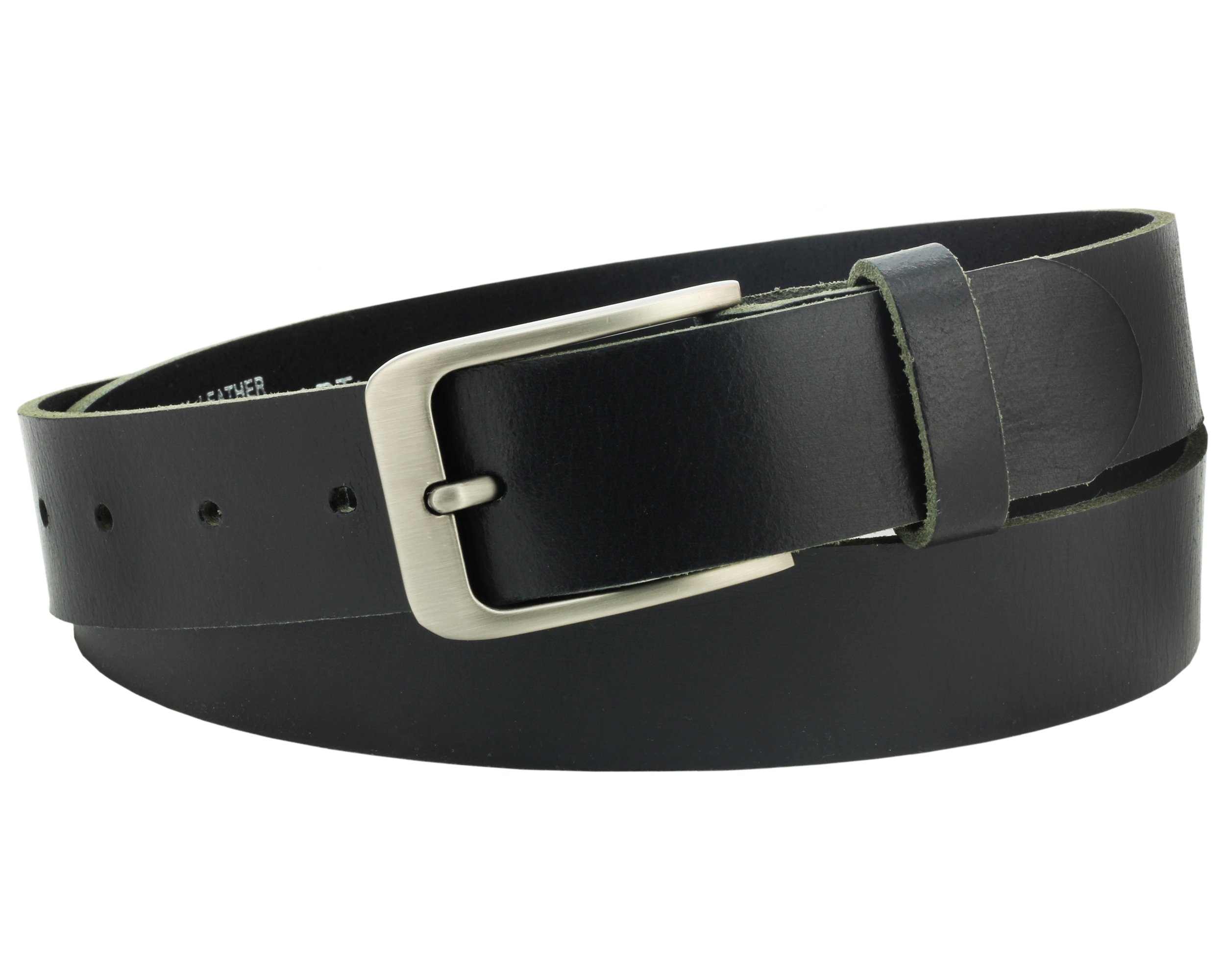 Vascavi Vollledergürtel aus Büffelleder in schwarz, 35mm breit und ca. 3-4mm stark, Gürtel, Ledergürtel, Jeansgürtel, kürzbar, Herrengürtel, Damengürtel, (90 cm Gesamtlänge 100 cm)