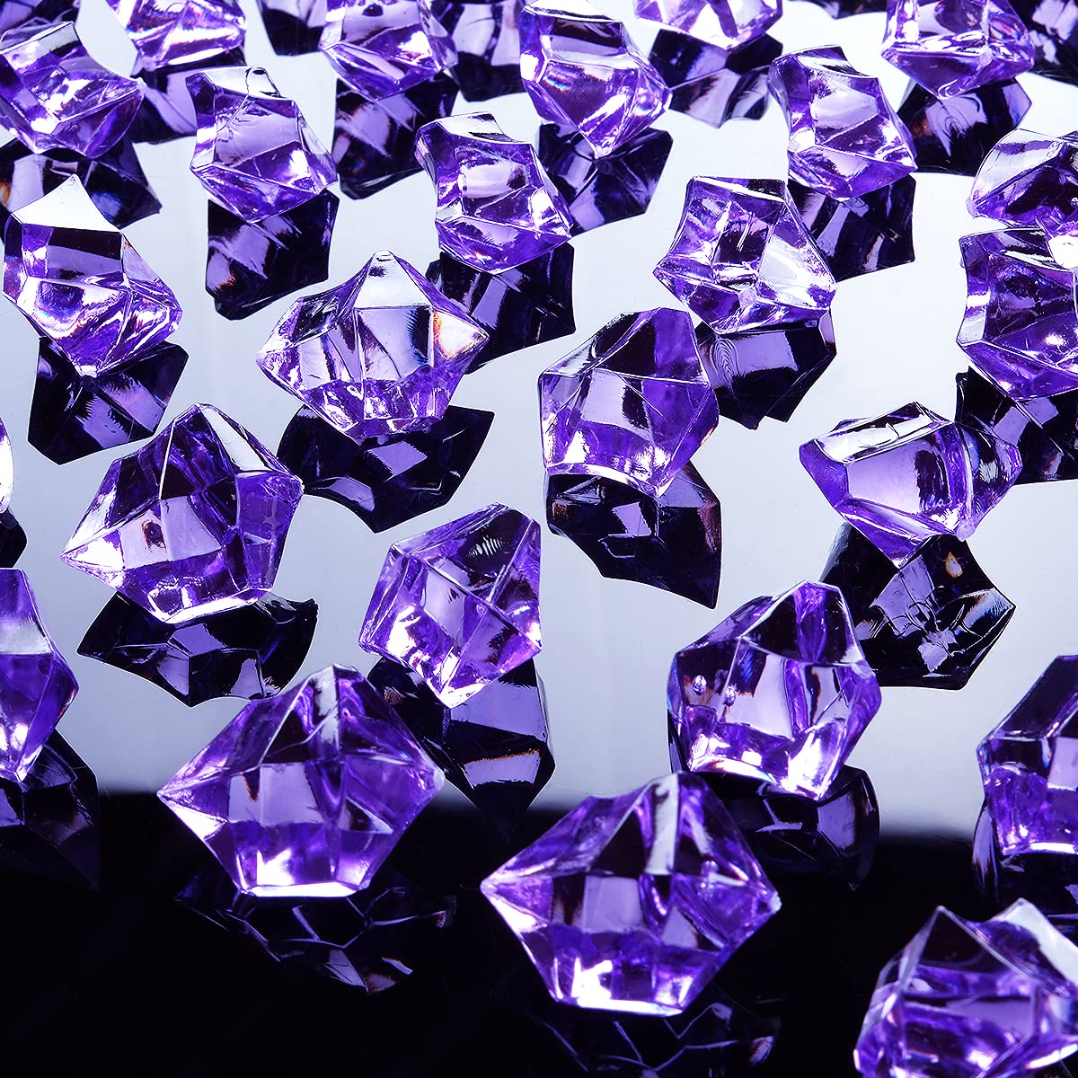 Acrylic Crushed Ice Rocks, Babenest 150 PCS Fake Crystals Plastic Ice Cubes Diamonds Gems for Vase Fillers, Home Decoration, Table Scatter, Event, Wedding, Arts & Crafts (Purple)
