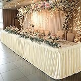 17ft Length Glitter Champagne Table Skirt for 8ft