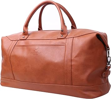 red leather duffle bag