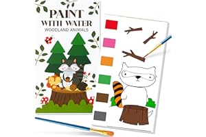 X1ZUUE Paint with Water Coloring Books for Kids - Woodland Animals Water Coloring Book for Toddlers Travel, Pocket Mess Free Watercolor Painting Books with Brushes Art Craft for Age 3-8 Years Boys Girls
