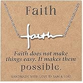 SAM & LORI Faith Cross Necklace for Women-Adjustable-Waterproof-Spiritual Jewelry for Daily-wear/Gifts for Her