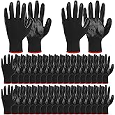 36 Pairs Gardening Gloves for Men Women Breathable Rubber Coated Garden Gloves Bulk for Gardening Construction Work