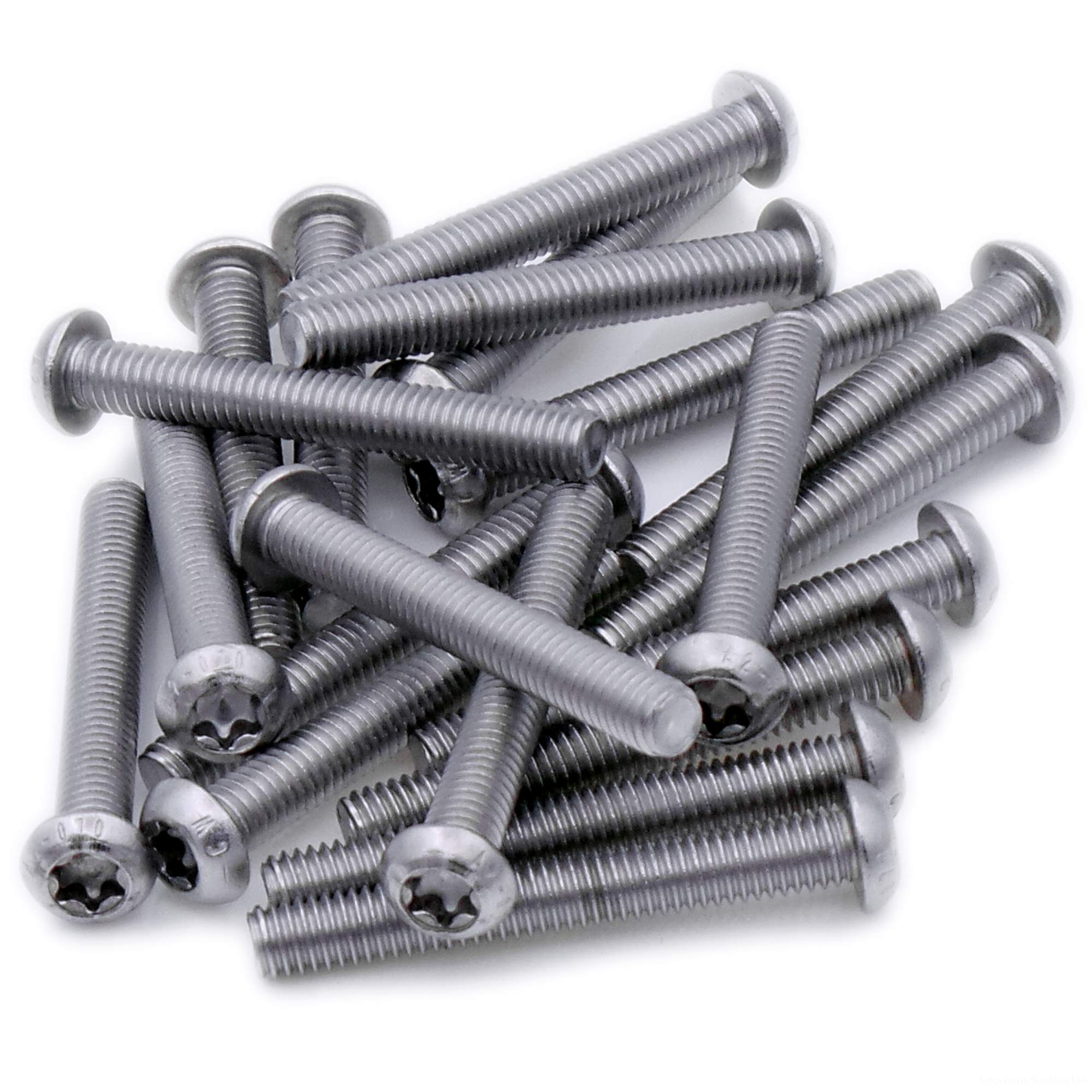 M3 (3mm x 35mm) TX Socket Button Machine Screw (Bolt) - Stainless Steel (A2) (Pack of 20)