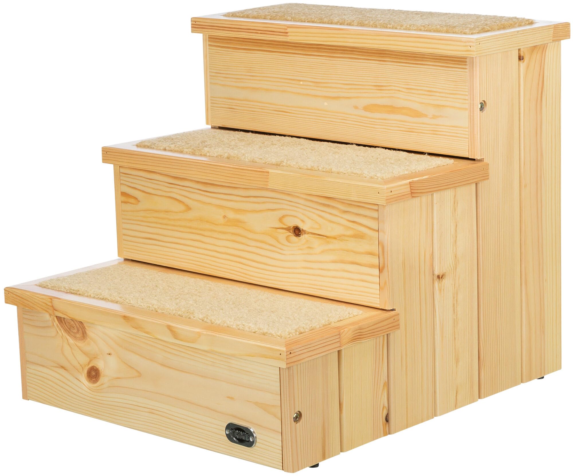 Trixie Petstair Stairs For Dogs And Cats, Birch, 40X38 45cm - Carpet Covered Steps Secure Footing