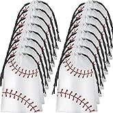 Flutesan 50 Pack 6 x 8 Inch Drawstring Baseball Party Favor Bags Plastic Baseball Snack Goodie Bags Gift Packaging Storage for Kids Boys Birthday Sports Theme Party Supplies
