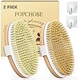 POPCHOSE Dry Brushing Body Brush, Natural Bristle Dry Skin Exfoliating Brush Body Scrub for Flawless Skin, Cellulite Treatmen