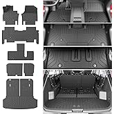 xipoqix Floor Mat Compatible with 24-26 Kia EV9 Cargo Mat Trunk Mat Backrest Mat Cargo Liner Replacement for 2024-2026 Kia EV9 Accessories (Cargo Mat+2nd Row Backrest Mat+Floor Mat)
