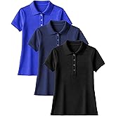 Andrew Scott Women's Golf Polo Shirts | Ultra Soft Quick Dry V Neck Button Collar Tops| Multi Packs & Colors