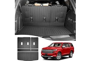 Utiiy Cargo Mat with Seat Back Cover Fit for 2022-2024 Chevy Tahoe/GMC Yukon Accessories, Cargo Liner TPE Trunk Mat Back Seat Protector Trunk Liner for GMC Yukon/Chevrolet Tahoe